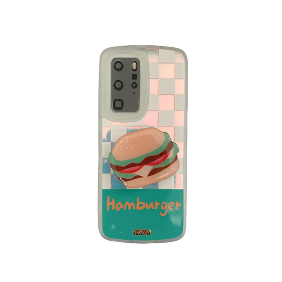 C60 Transparent Laser Lattice Hamburger Pattern Smart Phone Case Anti-Drop Tpu Protective Soft Cover For Huawei P50 Pro Case 774048932998