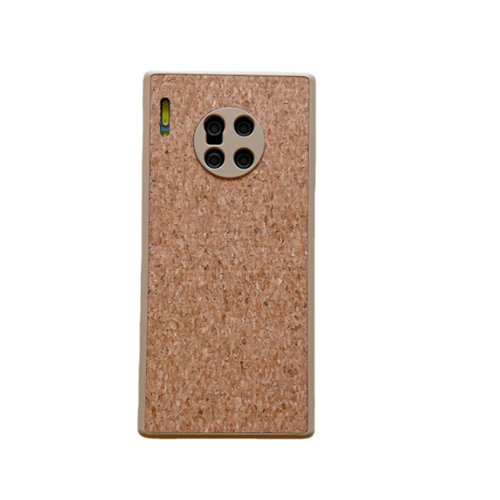 C61 Cork Grain Smart Phone Case With Straight Side 4 Corners Anti-Drop Tpu Soft Cover For Huawei P50 Case Yellow 774048933001