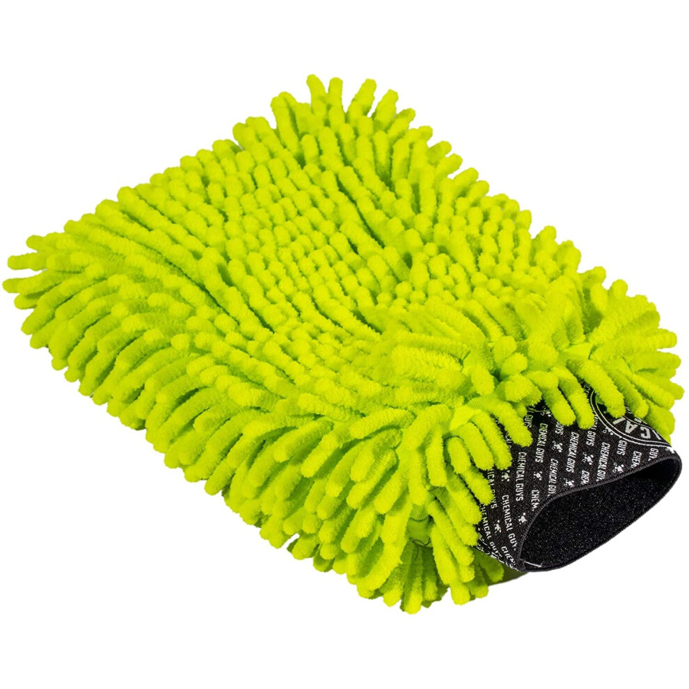 Chemical Guys Chenille Premium Scratch-Free Microfiber Wash Mitt, Lime (New Version), Regular Green 842850105647