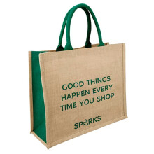 M&S JUTE Shopper Bag Marks & Spencer Shopping Sparks Make Good Things Happen
