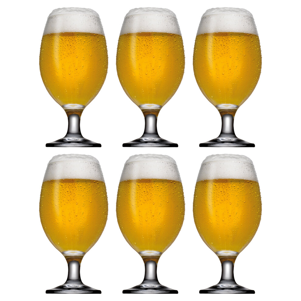 Pasabahce Bistro Range Set Of 6 400ml Stemmed Drinking Beer Lager Gift