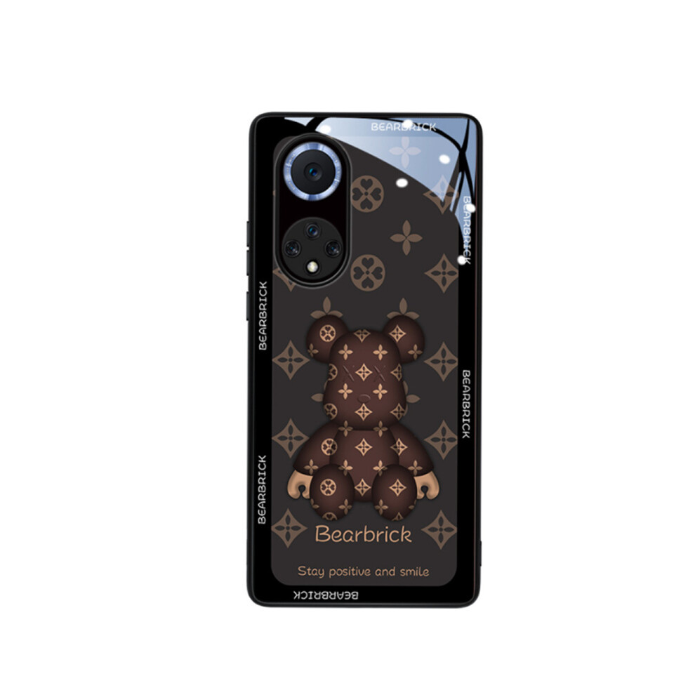 C15 3D Bear Painted Tpu Phone Case Back Cover Lens Protection Anti-Drop Painted Case For Huawei P50 Pro Case Brown 774048932097