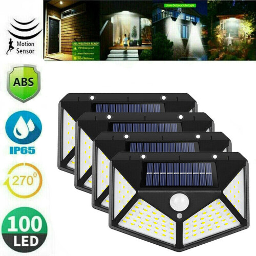 Ranpo (8Pack) Waterproof 100 LED PIR Motion Sensor Solar Power Outdoor Garden Light Security