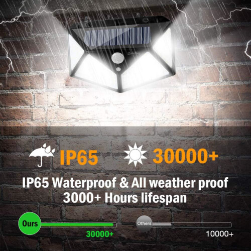 Ranpo (8Pack) Waterproof 100 LED PIR Motion Sensor Solar Power Outdoor Garden Light Security 2