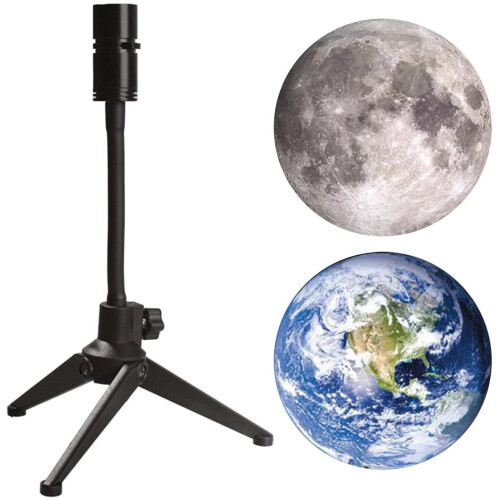 LED MOON EARTH Projector Lamp Night Light Home Decor Bedroom Rotating