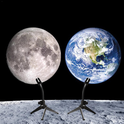 LED MOON EARTH Projector Lamp Night Light Home Decor Bedroom Rotating 2