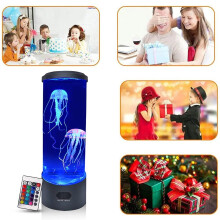 USB LED Jellyfish Lava Lamp Home Office Bedroom Desk Decor Mood Night Light Gift