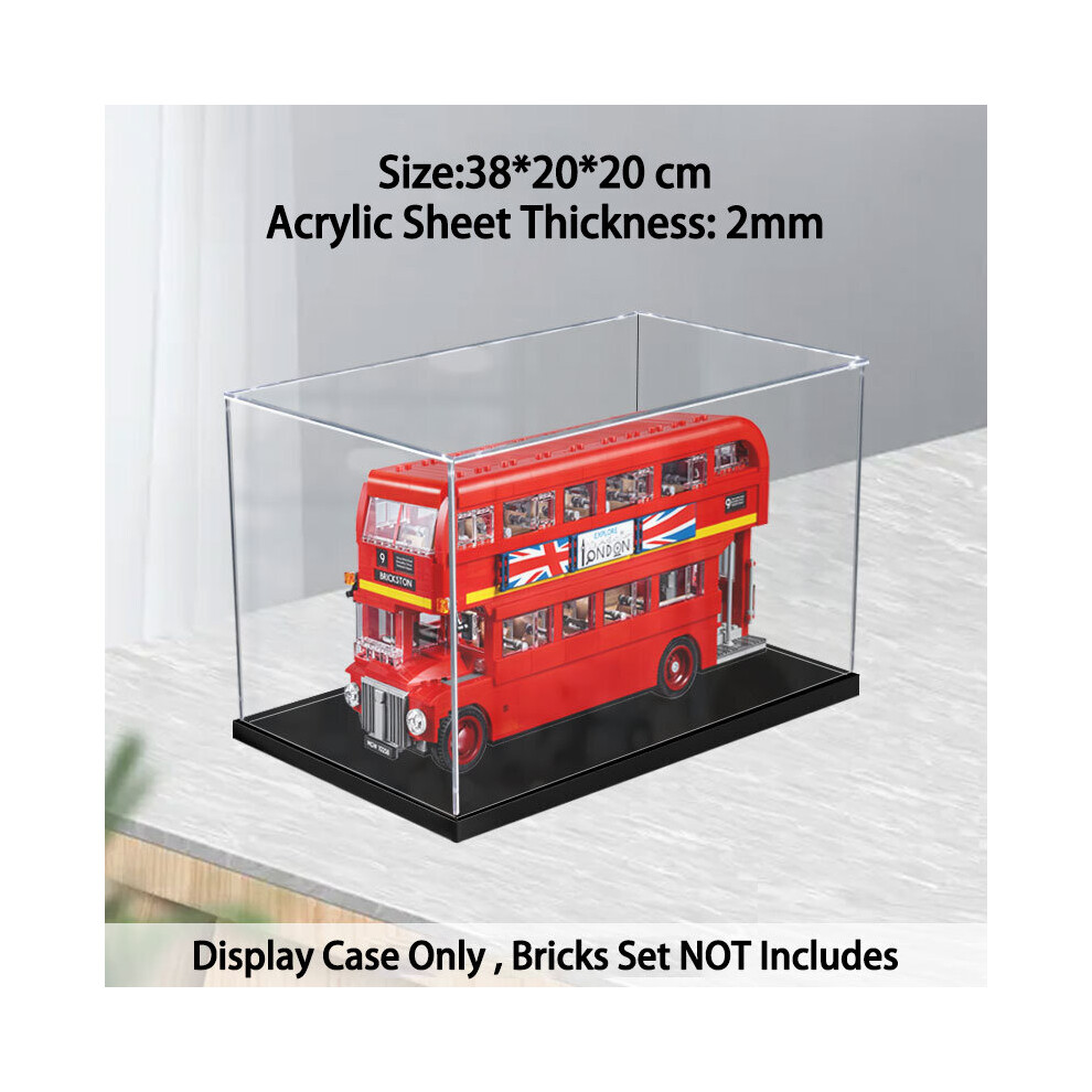 (A) Acrylic Display Case for Lego 10258 London Bus,Dustproof Display Box for Models Collectables (Only Case)