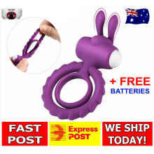 Rabbit Vibrator Cock Ring Vibrating Sex Toy Clitoris Penis Couples Mens Erection