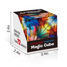 (Ink Pattern) Changeable Magnetic Magic Cube 3D Flip Puzzle Toys