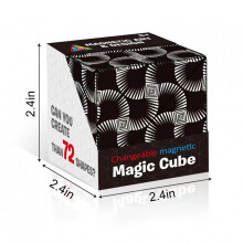 (Black & White) Changeable Magnetic Magic Cube 3D Flip Puzzle Toys