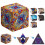(Flame Pattern) Changeable Magnetic Magic Cube 3D Flip Puzzle Toys 10