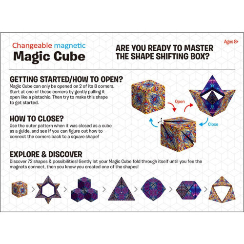 (Black & White) Changeable Magnetic Magic Cube 3D Flip Puzzle Toys 2