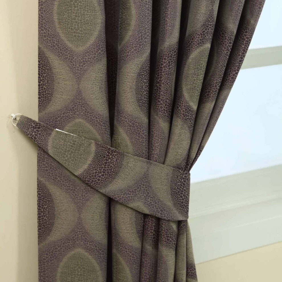 (Purple) Modern Curve Jacquard Curtain Tie Back Pair