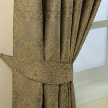 (Gold) Damask Jacquard Curtain Tie Back Pair