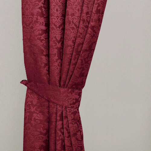 Homescapes (Wine Red) Velvet Jacquard Curtain Tie Back Pair