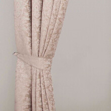 (Latte) Velvet Jacquard Curtain Tie Back Pair