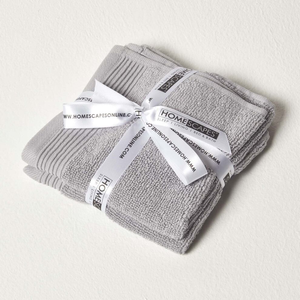 Homescapes (Face Cloth, Dove ) 100% Combed Egyptian Cotton 700 Gsm Grey