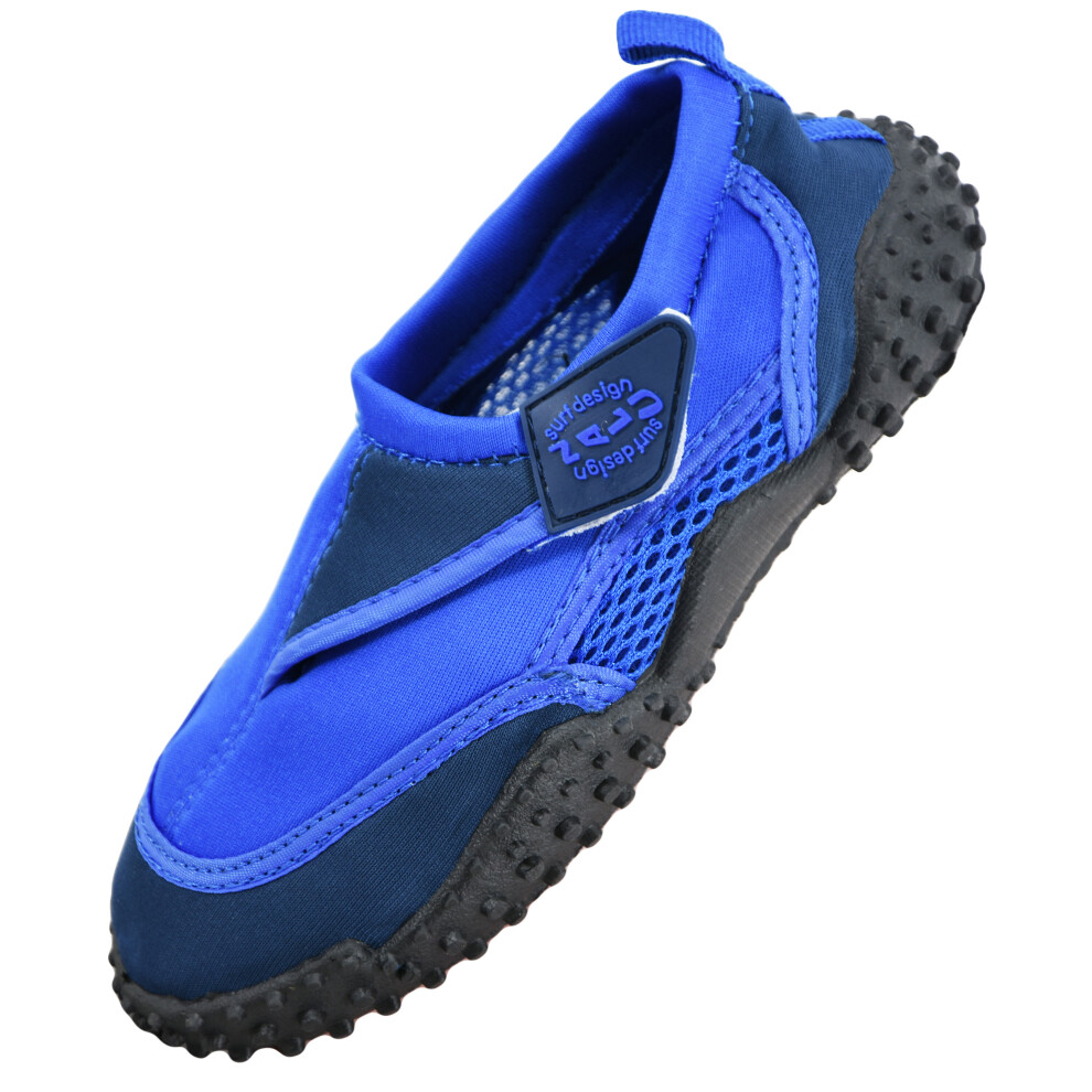 (Blue / Blue, Adults UK 11) GEEZY NEW Boys Girls Mens Womens Aqua Beach Surf Wet Water Shoes Wetsuit Boots Nalu