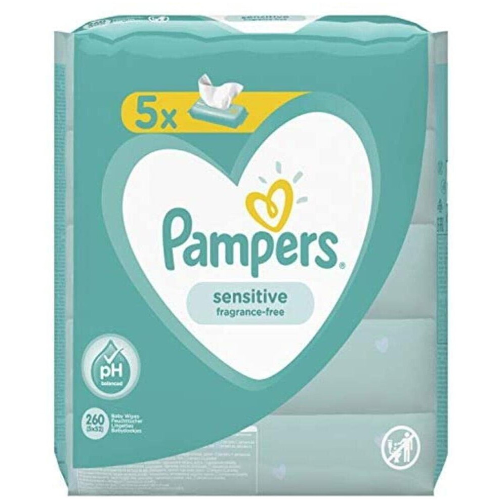 Pampers Baby Wipes - Sensitive - Pack of 5