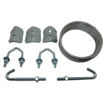 TV Aerial Lashing Wire Kit with 1.75" U V Bolts for Chimney Bracket Pole Mast