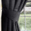 Homescapes (Pewter Grey) Chenille Curtain Tie Back Pair 1
