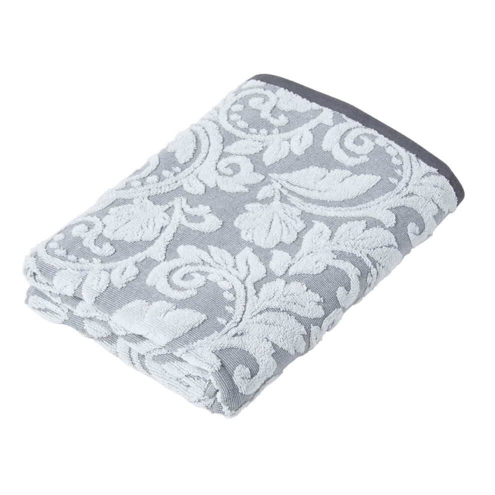 (Bath Towel, Silver) Damask 100% Turkish Cotton 600 GSM-image-OPC-P8SVJCR-NEW