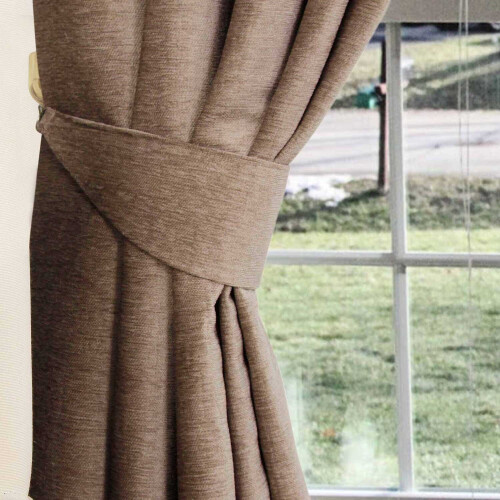 Homescapes (Mink) Chenille Curtain Tie Back Pair