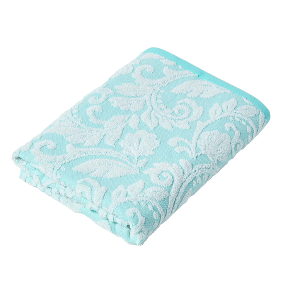 Homescapes (Bath Towel, ) Damask 100% Turkish Cotton 600 Gsm Blue