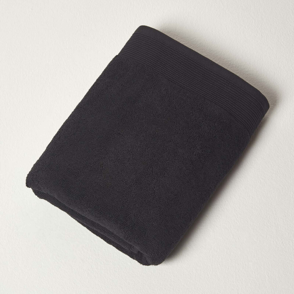 Homescapes (Bath Towel, ) 100% Combed Egyptian Cotton 700 Gsm Black
