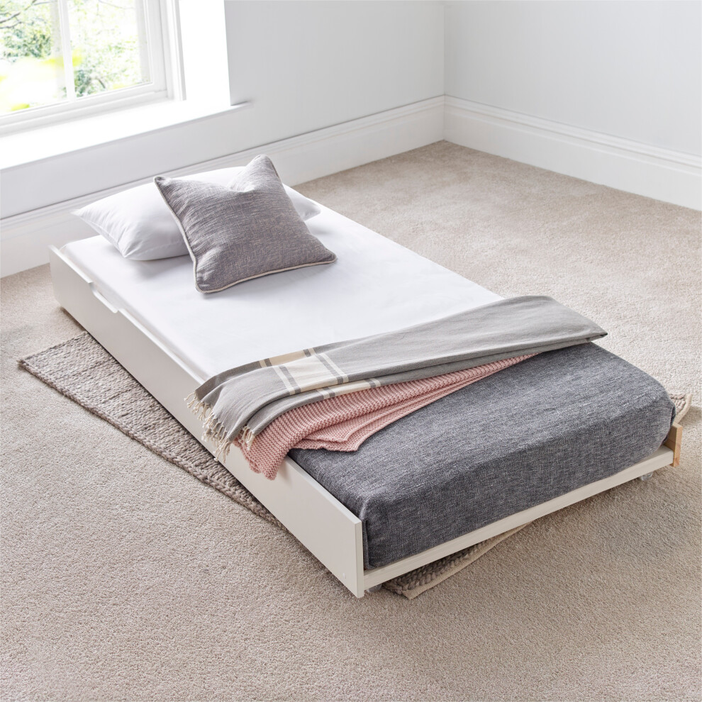 Tokyo White Wooden Trundle Only Guest Bed