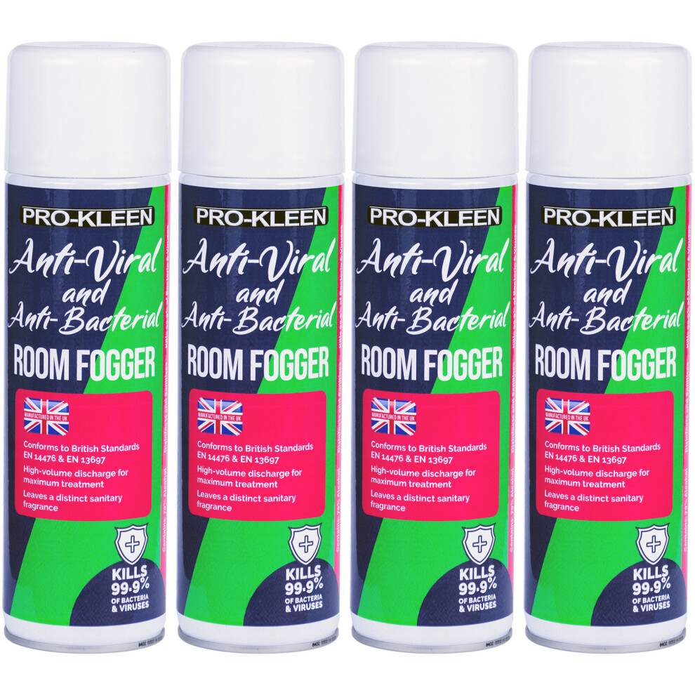 (4 x 500ml) Pro-Kleen Anti Viral & Anti Bacterial Room Fogger