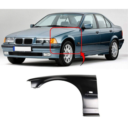 BMW 3 E36 1991-1996 Front Wing Passenger With Large Indicator Hole 4Dr Saloon