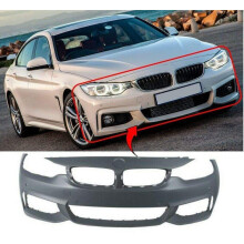 BMW 4 F36 Gran Coupe 2014-2020 Front Bumper Primed M-Sport Only With 4 Sensor Holes + 2 Marks For Drilling On Each Side