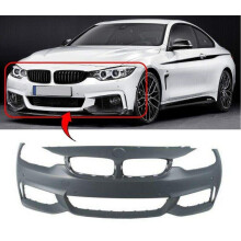 BMW 4 Series F32 Coupe 2014-2020 Front Bumper Primed M-Sport Only With 4 Sensor Holes + 2 Marks For Drilling On Each Side