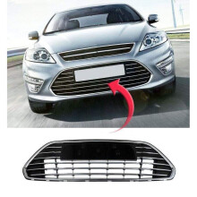 Ford Mondeo 2010-2014 Front Bumper Lower Centre Grille Black Gloss With Chrome Moulding