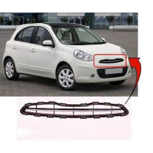 Nissan Micra K13 2011-2013 Front Bumper Upper Grille With Chrome Moulding