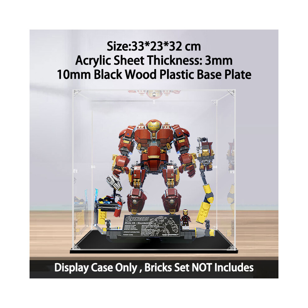 (C) for LEGO Super Heroes 76105 Acrylic Display Case The Hulkbuster Model,Dustproof Display Box for Models Collectables (Not Include Model)