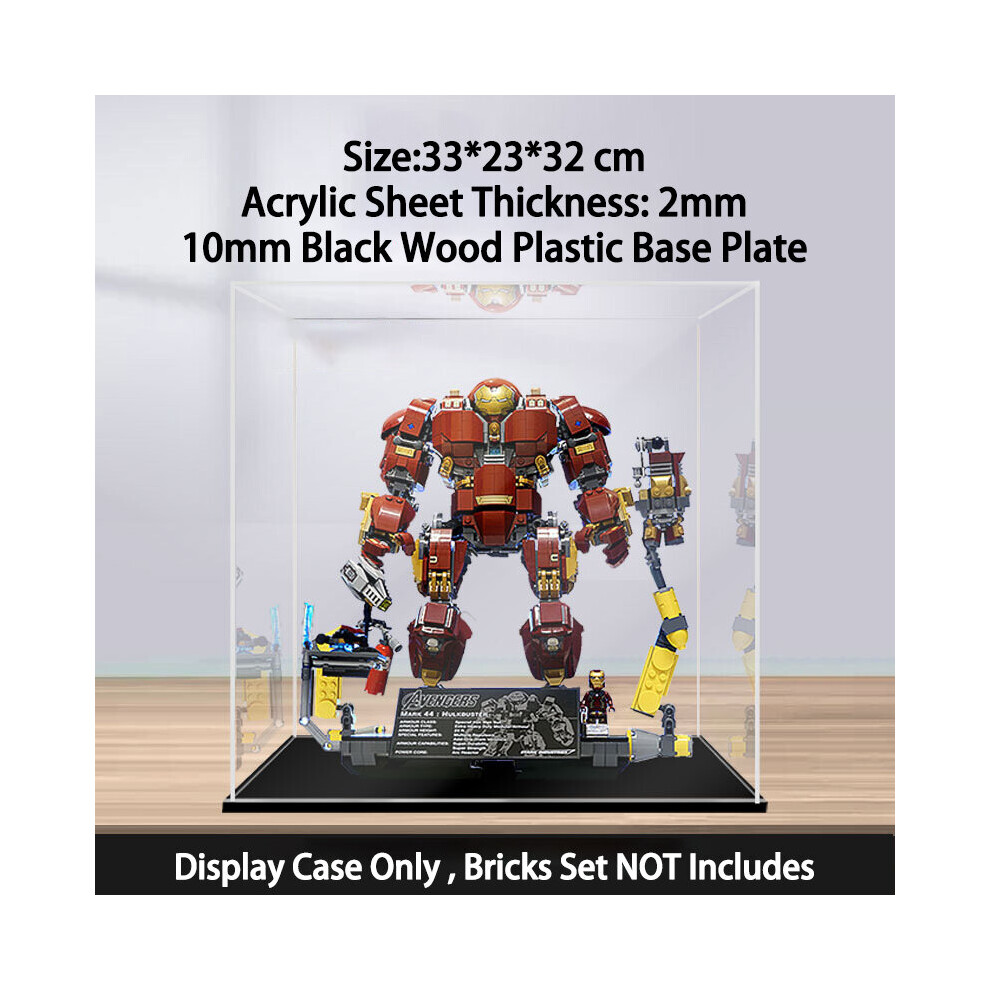 (A) for LEGO Super Heroes 76105 Acrylic Display Case The Hulkbuster Model,Dustproof Display Box for Models Collectables (Not Include Model)