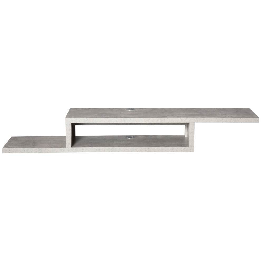 HOMCOM Wall Mounted Media Console Floating TV Stand with Shelf Grey