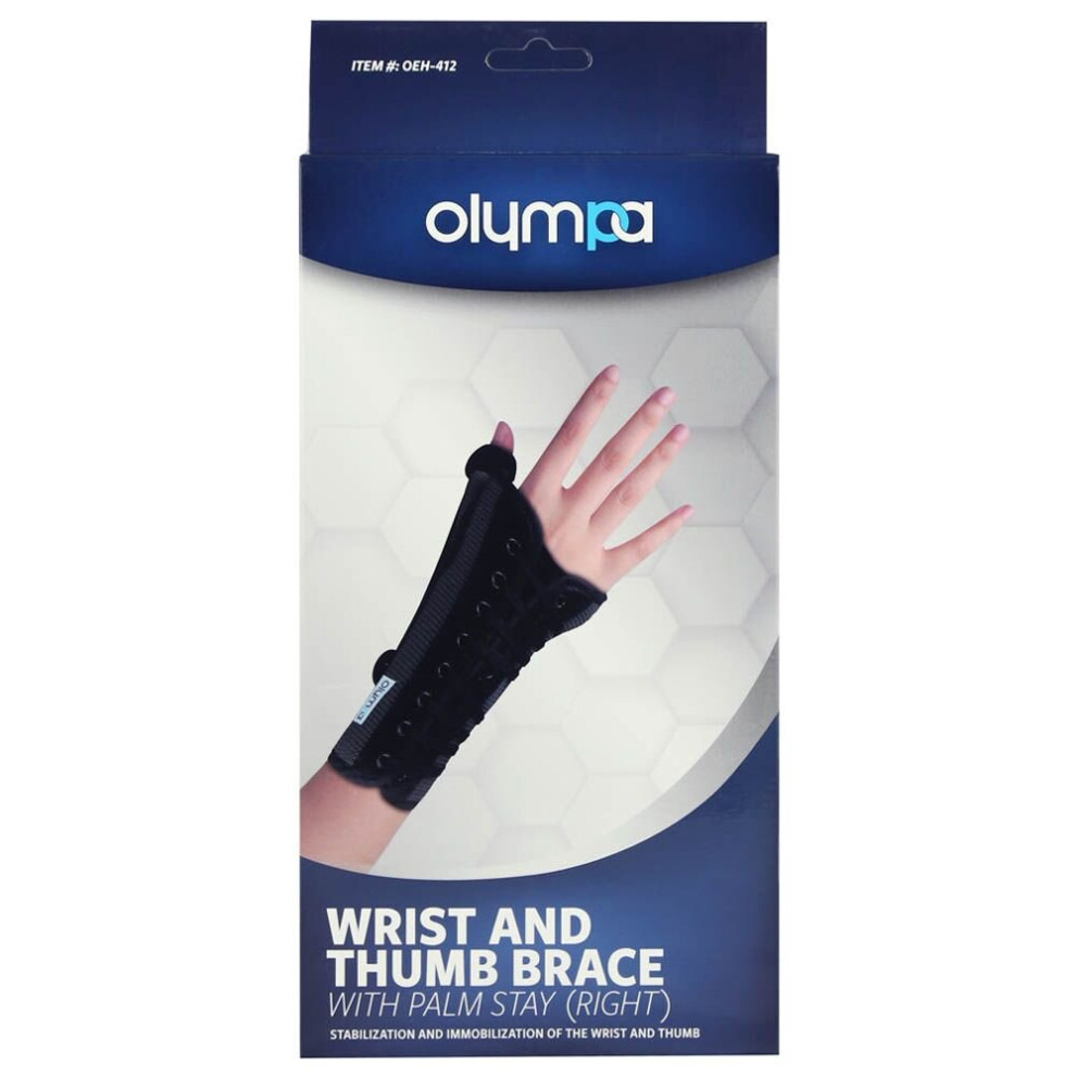 Olympa (L) Wrist & Thumb Brace With Stay Right Grey-Black Extra Extra Large