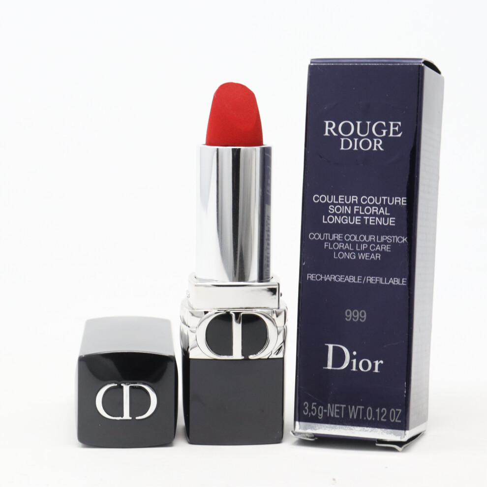 Dior (999 Velvet) Rouge Refillable Lipstick 0.12Oz/3.5G New With Box