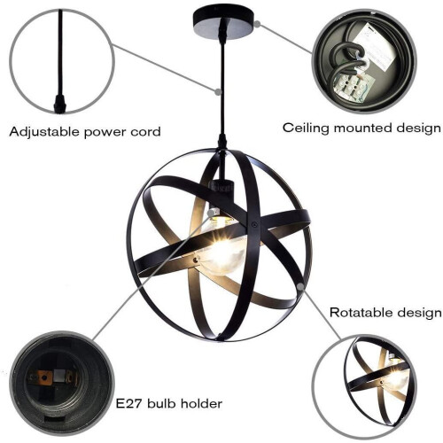 Black Industrial Ceiling Lights | Ceiling Light Ceiling Light Fitting Round Pendant Lighting Ceiling 1