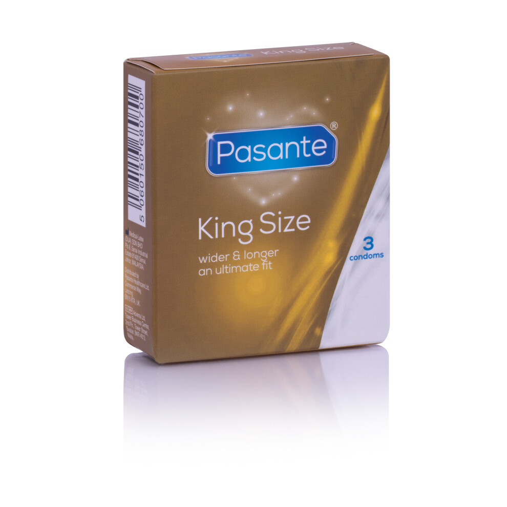 3 x  Pasante King Size Condoms | Wider & Longer | 60mm Width | CE Kite Marked