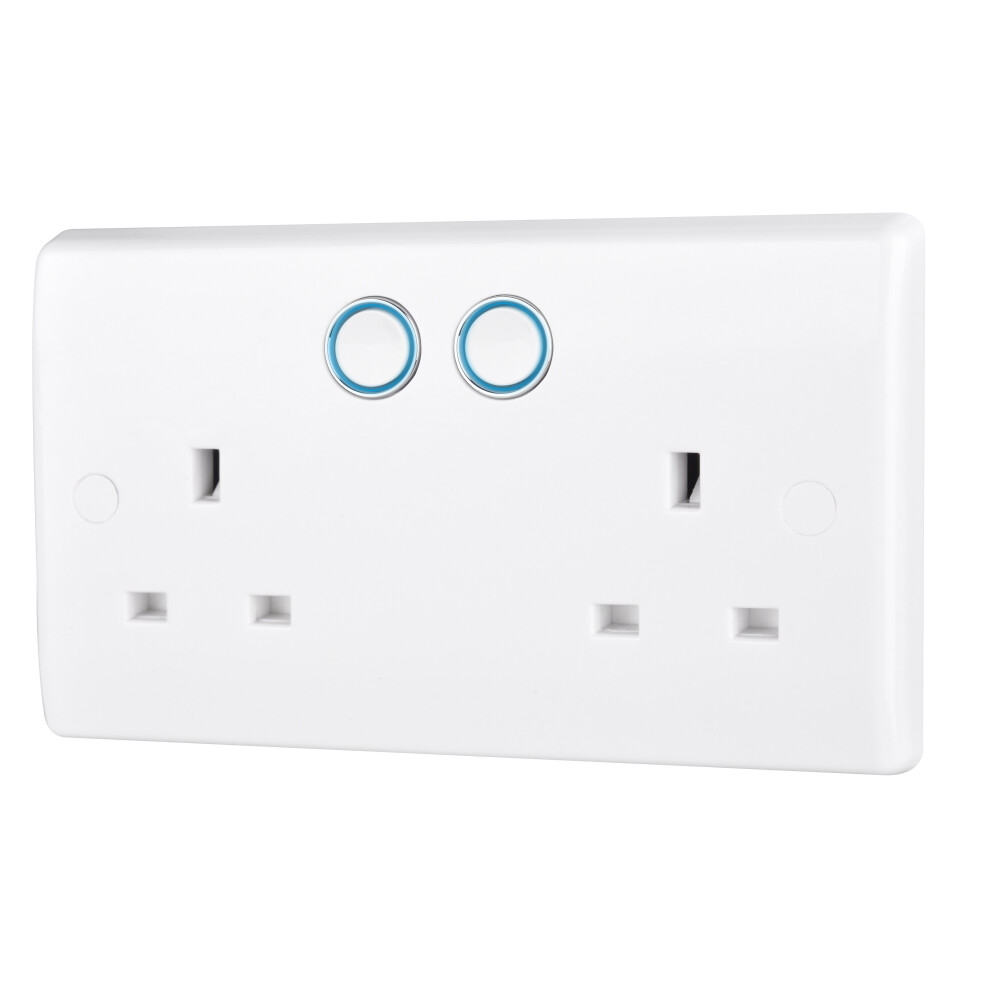 British General Slim Nexus Double Switched 13A Power Socket + Smart Home Control - White - Image 11