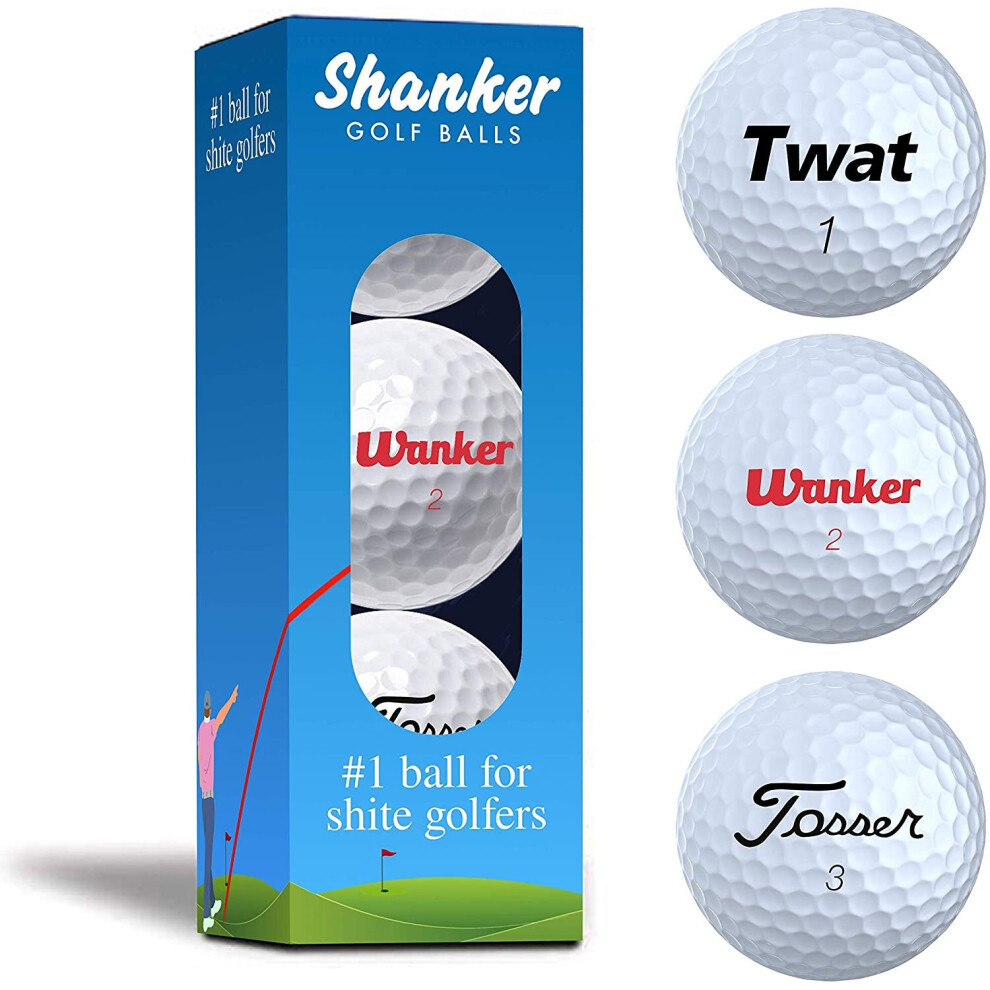 Shanker Golf Balls - Rude Branded Horrible Balls - Funny Joke Gift for Golfers