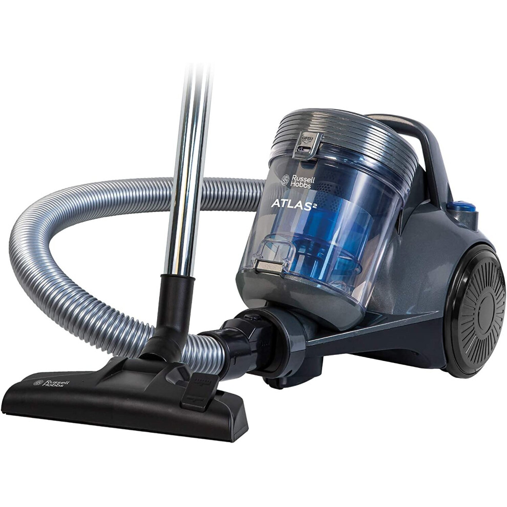 Russell Hobbs RHCV3101 ATLAS2 2.5 Litre Cylinder Vacuum, Grey & Blue, 700 W, 2.5 Litre, 77.5 Decibels