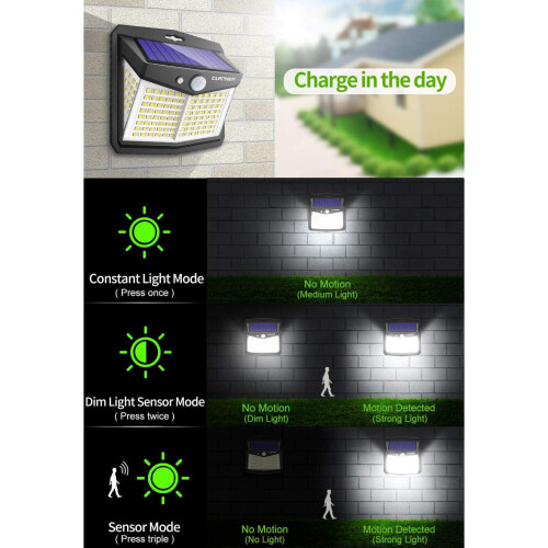Solar Lights Outdoor, Upgraded Wireless Solar Motion Sensor Security Light 270 2