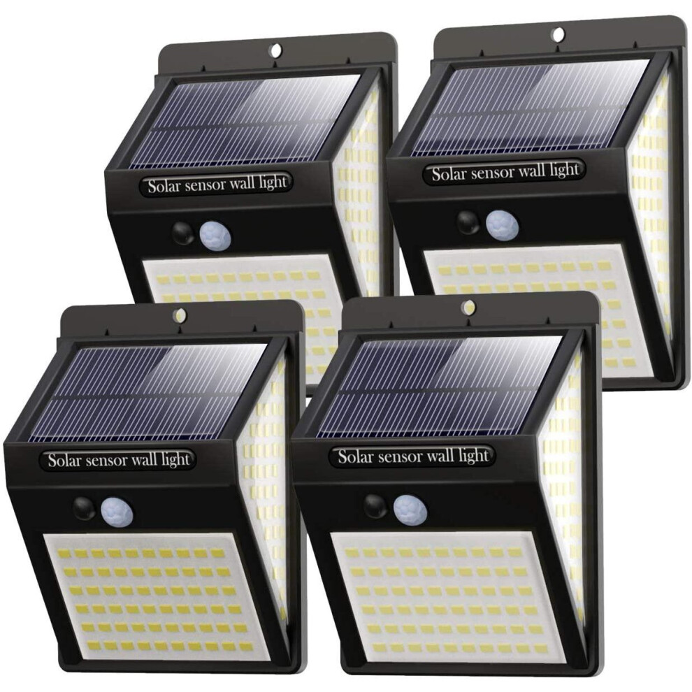 [4 Pack] 140LED Solar Security Lights Outdoor, Litogo Solar Motion Sensor Lights 270