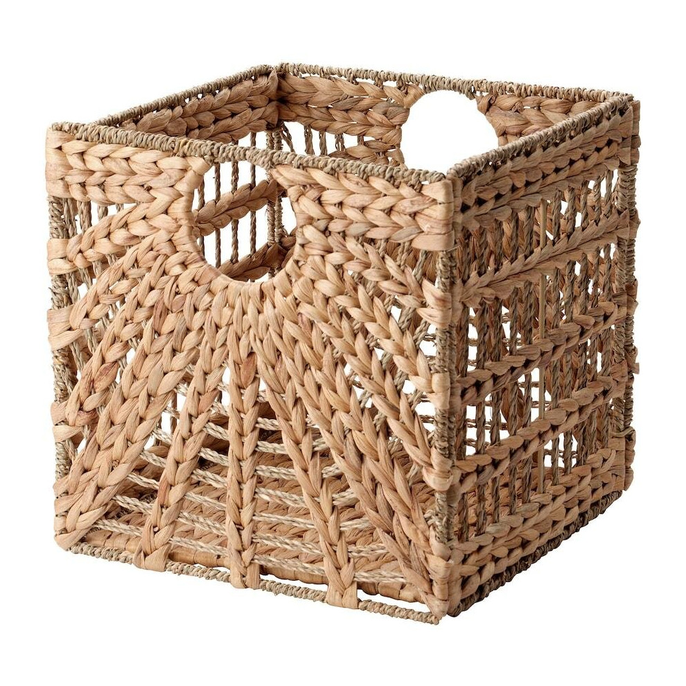 Ikea LUSTIGKURRE Basket, natural water hyacinth/seagrass32x33x32 cm